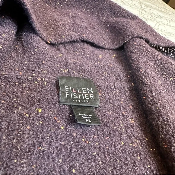 Eileen Fisher boucle hooded long cardigan - Picture 2 of 8